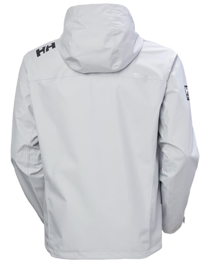 Grey Fog Coloured Helly Hansen Mens Crew Hooded Jacket 2.0 on white background 