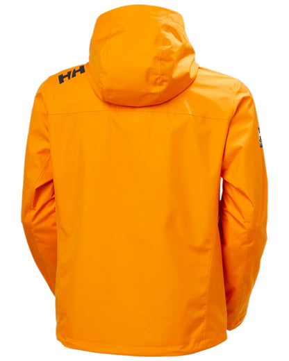 Ignite Orange Coloured Helly Hansen Mens Crew Hooded Jacket 2.0 on white background 