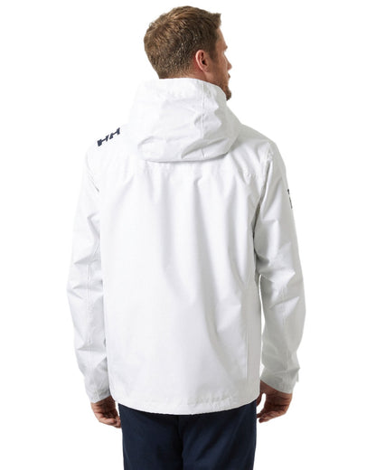 White Coloured Helly Hansen Mens Crew Hooded Jacket 2.0 on white background 
