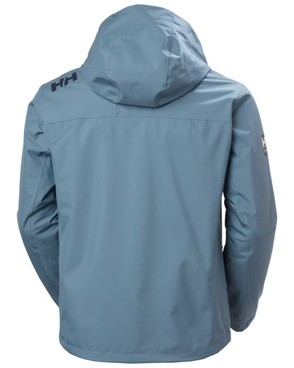 Washed Navy coloured Helly Hansen Mens Crew Hooded Midlayer Jacket on white background 