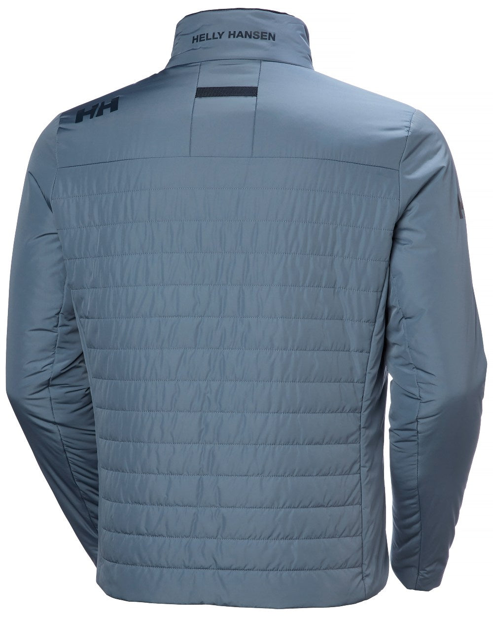 Washed Navy coloured Helly Hansen Mens Crew Insulated Sailing Jacket 2.0 on white background 