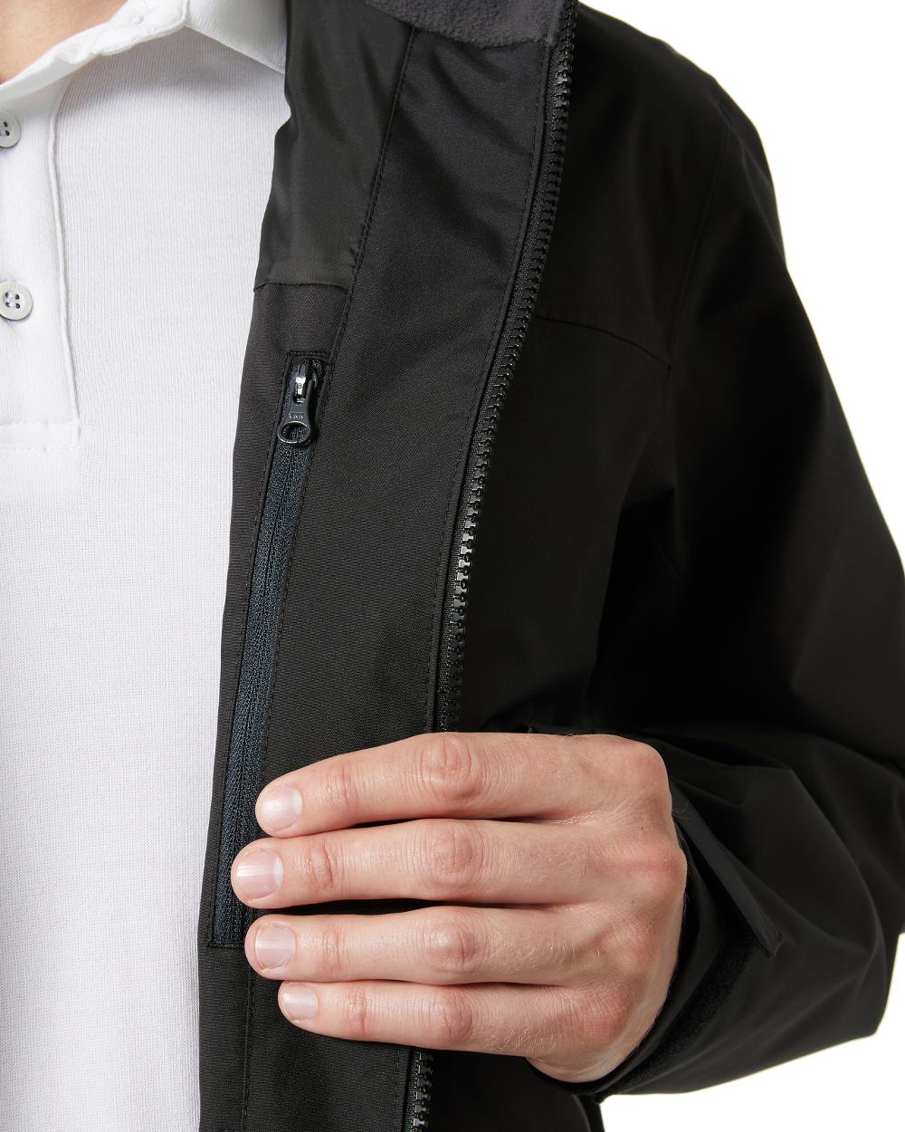 Black coloured Helly Hansen Mens Crew Jacket 2.0 on white background 
