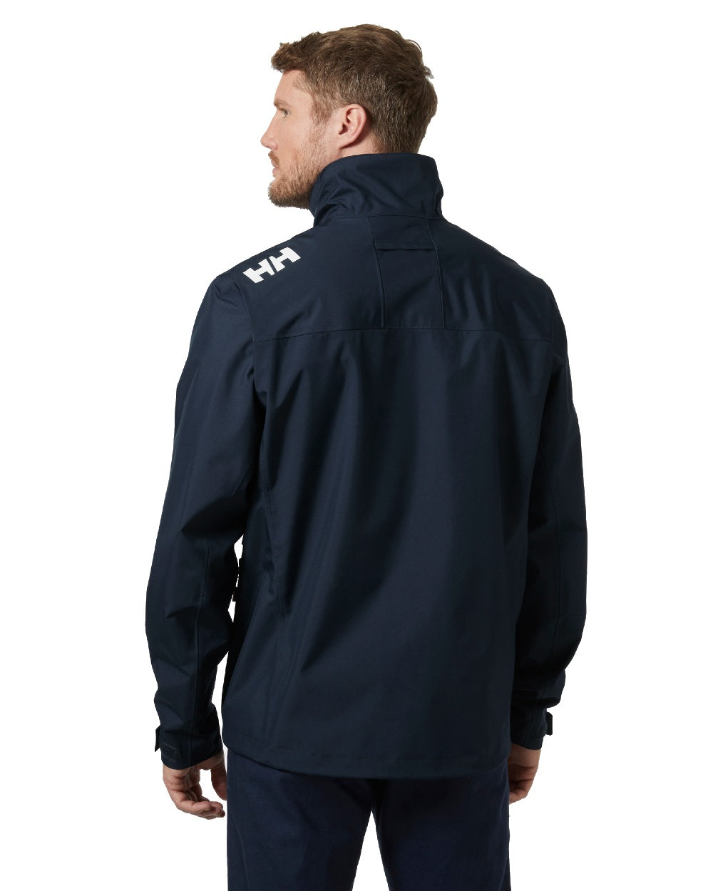 Navy coloured Helly Hansen Mens Crew Jacket 2.0 on white background 