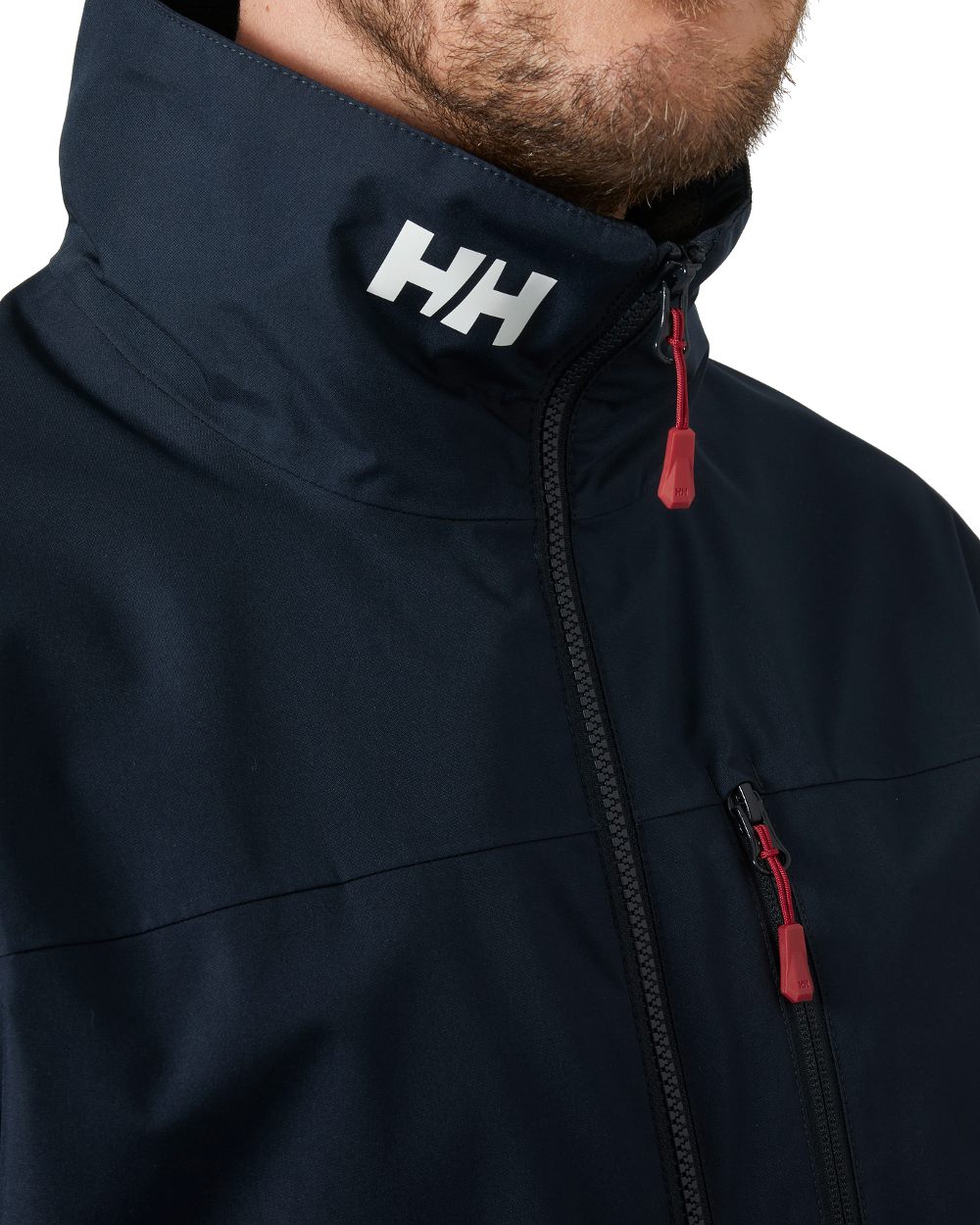 Navy coloured Helly Hansen Mens Crew Jacket 2.0 on white background 