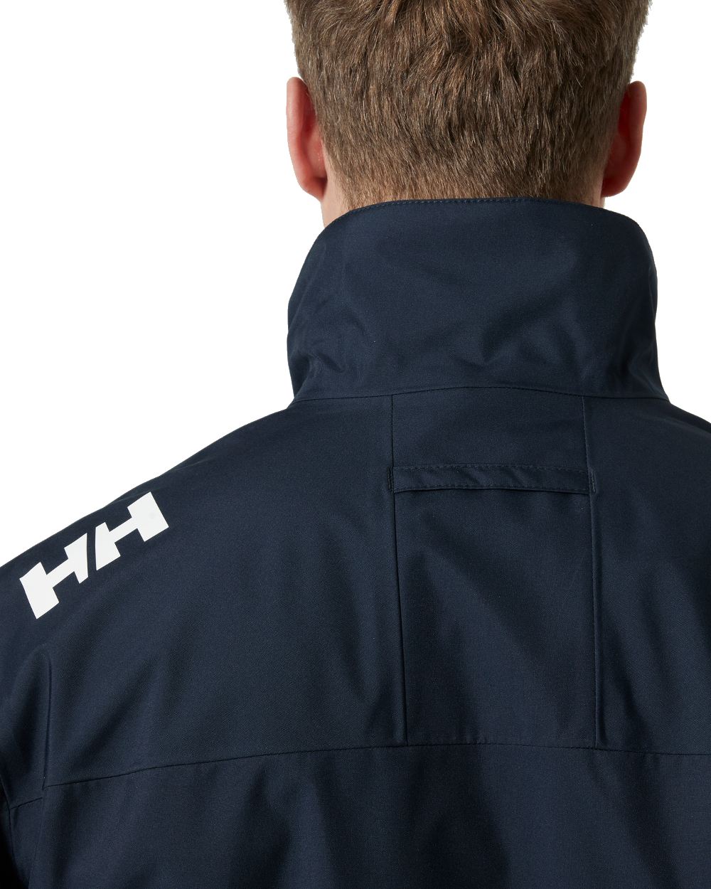 Navy coloured Helly Hansen Mens Crew Jacket 2.0 on white background 