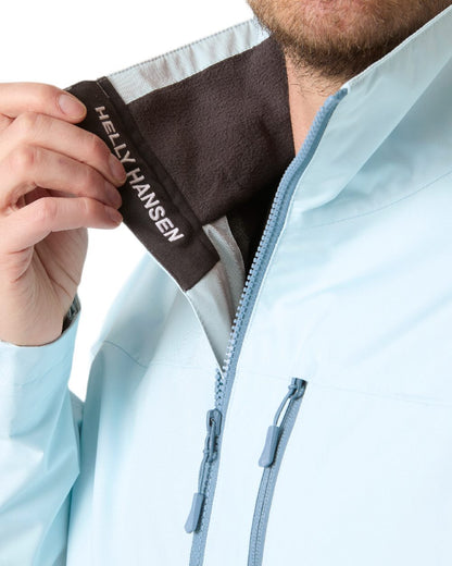 Barely Blue Coloured Helly Hansen Mens Crew Jacket 2.0 on white background
