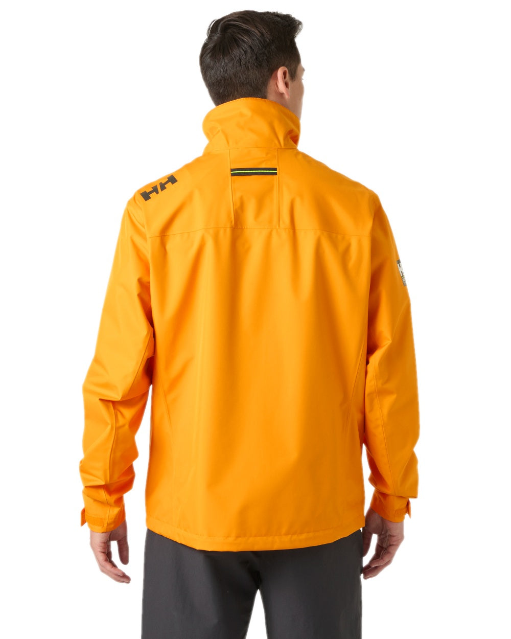 Ignite Orange Coloured Helly Hansen Mens Crew Jacket 2.0 on white background

