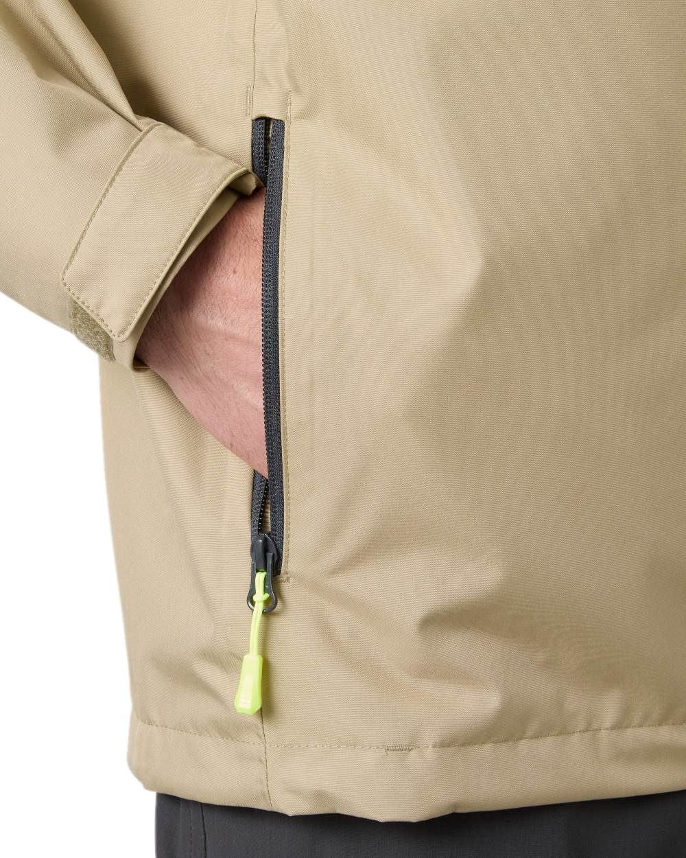 Pebble Coloured Helly Hansen Mens Crew Jacket 2.0 on white background
