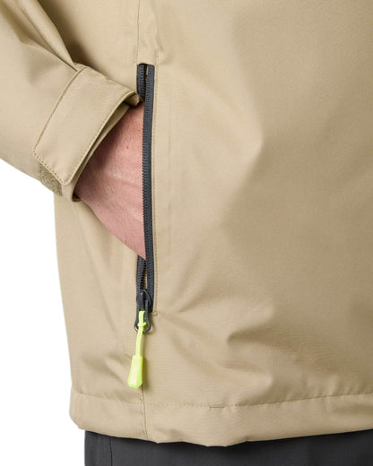 Pebble Coloured Helly Hansen Mens Crew Jacket 2.0 on white background
