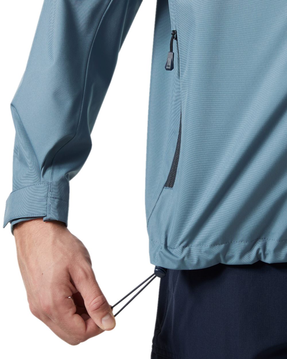 Washed Navy Coloured Helly Hansen Mens Crew Jacket 2.0 on white background

