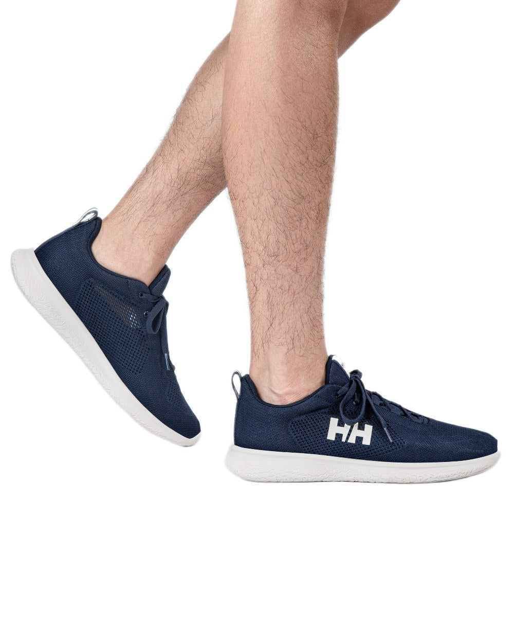 Navy White coloured Helly Hansen Mens Crew Light Casual Shoes on white background 