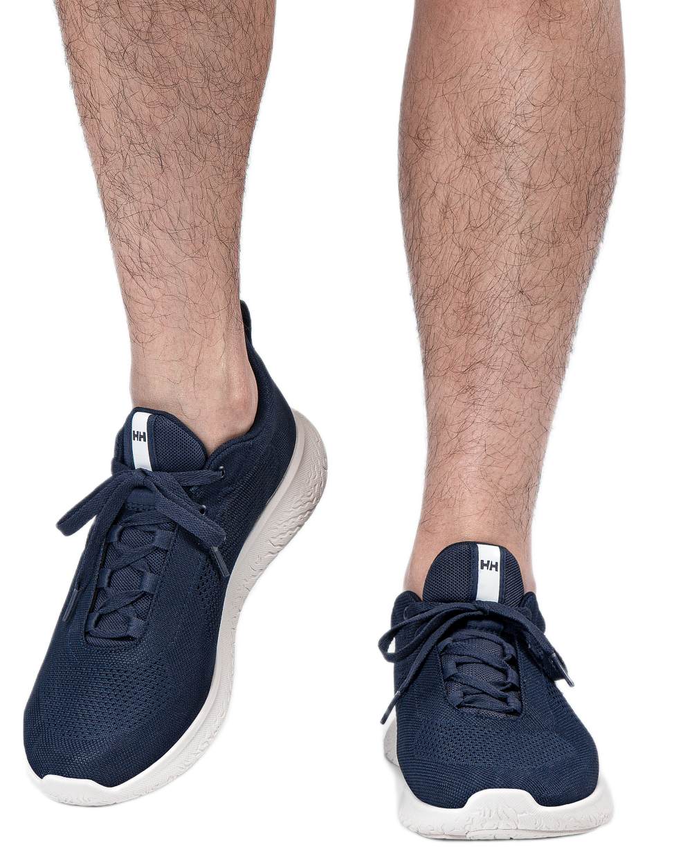 Navy White coloured Helly Hansen Mens Crew Light Casual Shoes on white background 