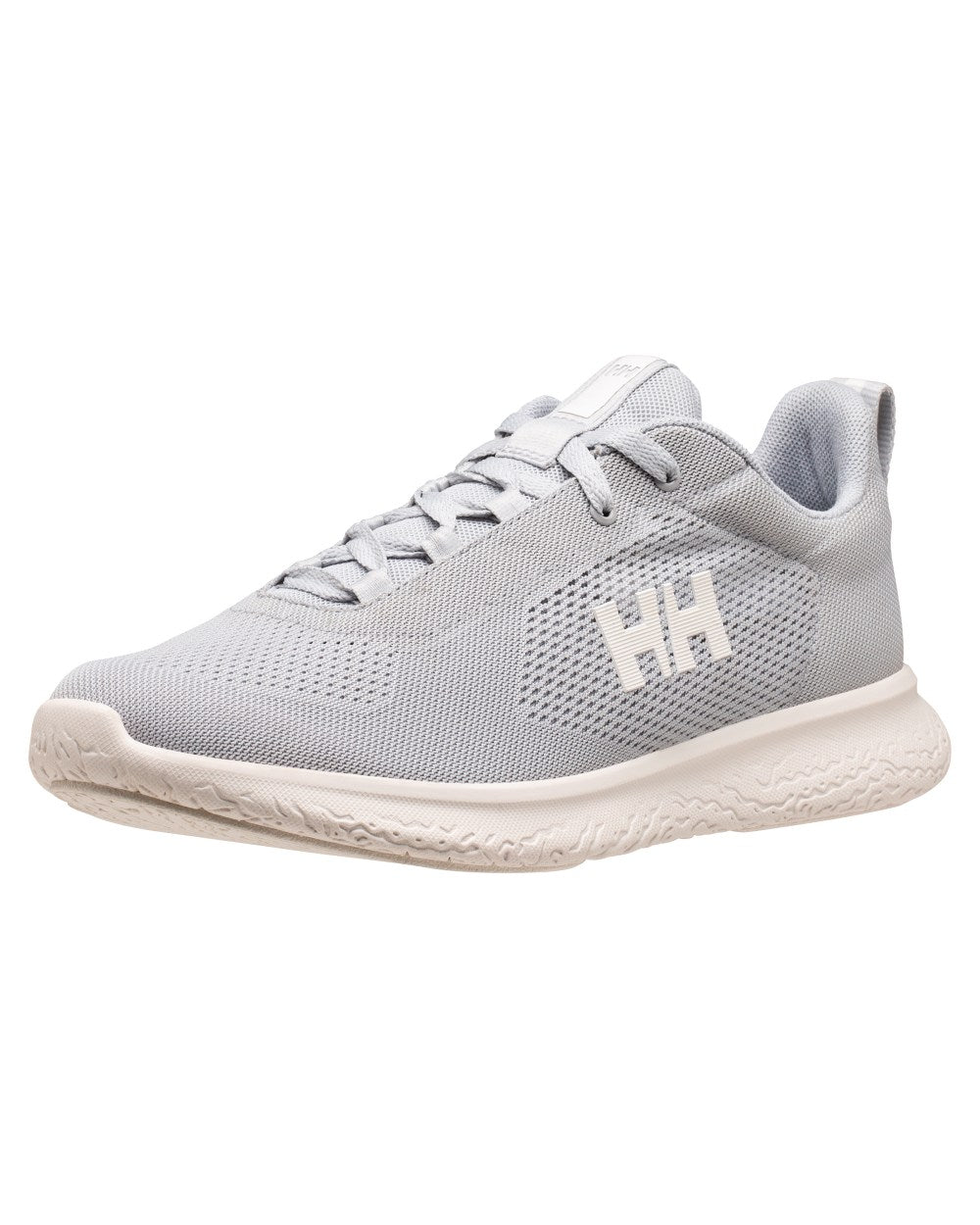 Grey Fog Off White coloured Helly Hansen Mens Crew Light Casual Shoes on white background 