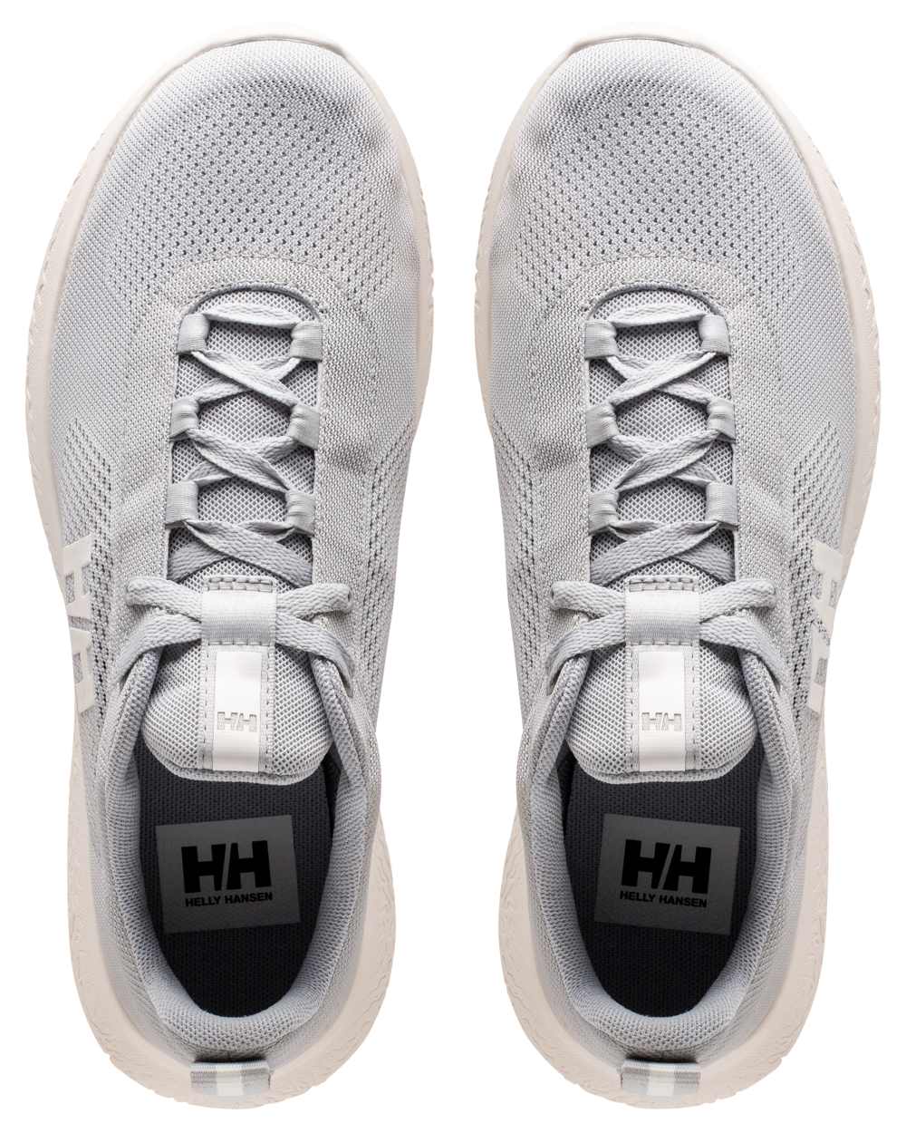Grey Fog Off White coloured Helly Hansen Mens Crew Light Casual Shoes on white background 