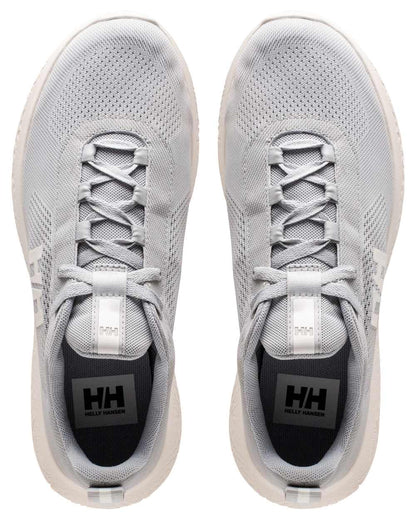 Grey Fog Off White coloured Helly Hansen Mens Crew Light Casual Shoes on white background 