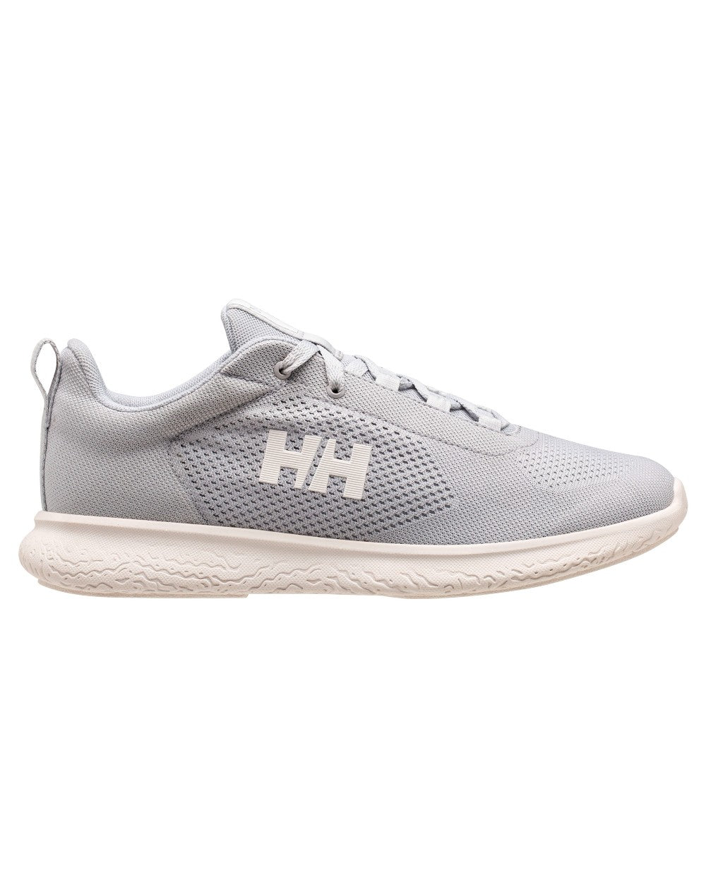 Grey Fog Off White coloured Helly Hansen Mens Crew Light Casual Shoes on white background 