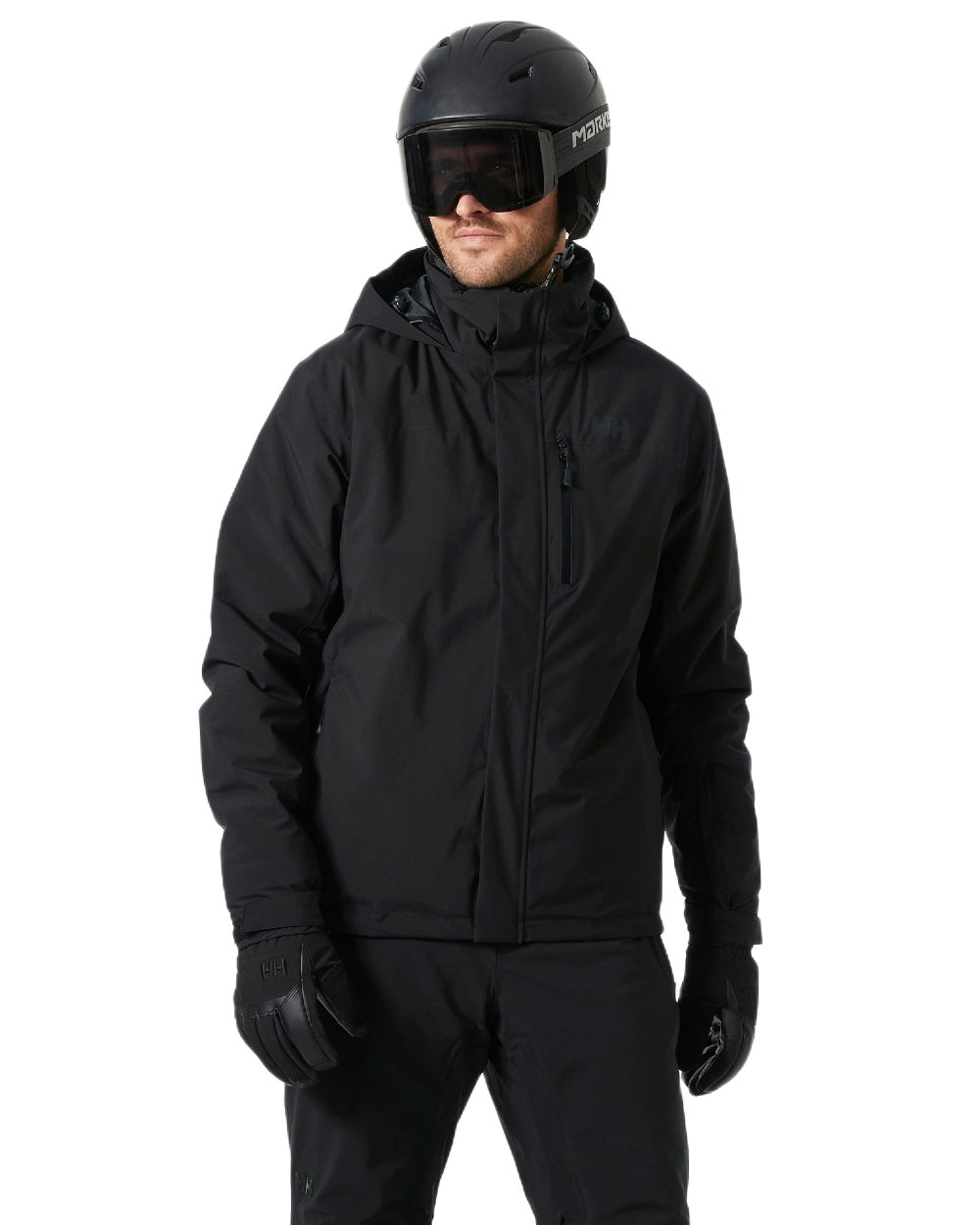 Black Coloured Helly Hansen Mens Crewser Jacket on white background 