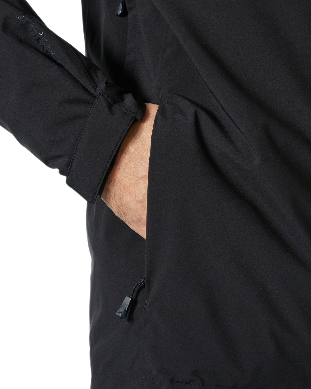 Black Coloured Helly Hansen Mens Crewser Jacket on white background 