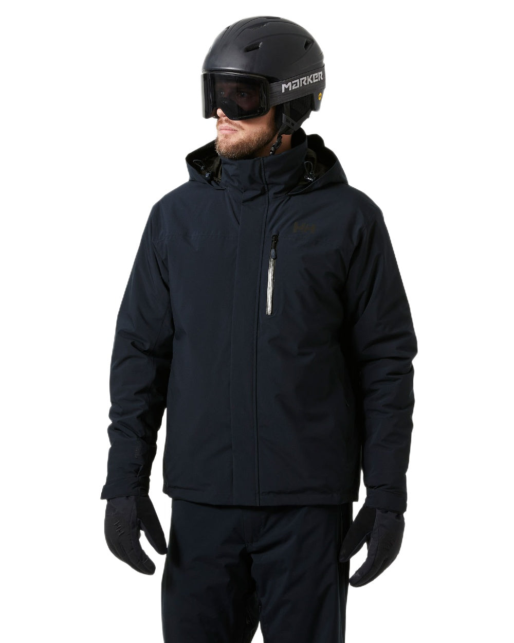 Navy Coloured Helly Hansen Mens Crewser Jacket on white background 