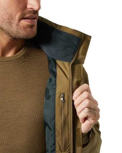 Sepia Coloured Helly Hansen Mens Crewser Jacket on white background 