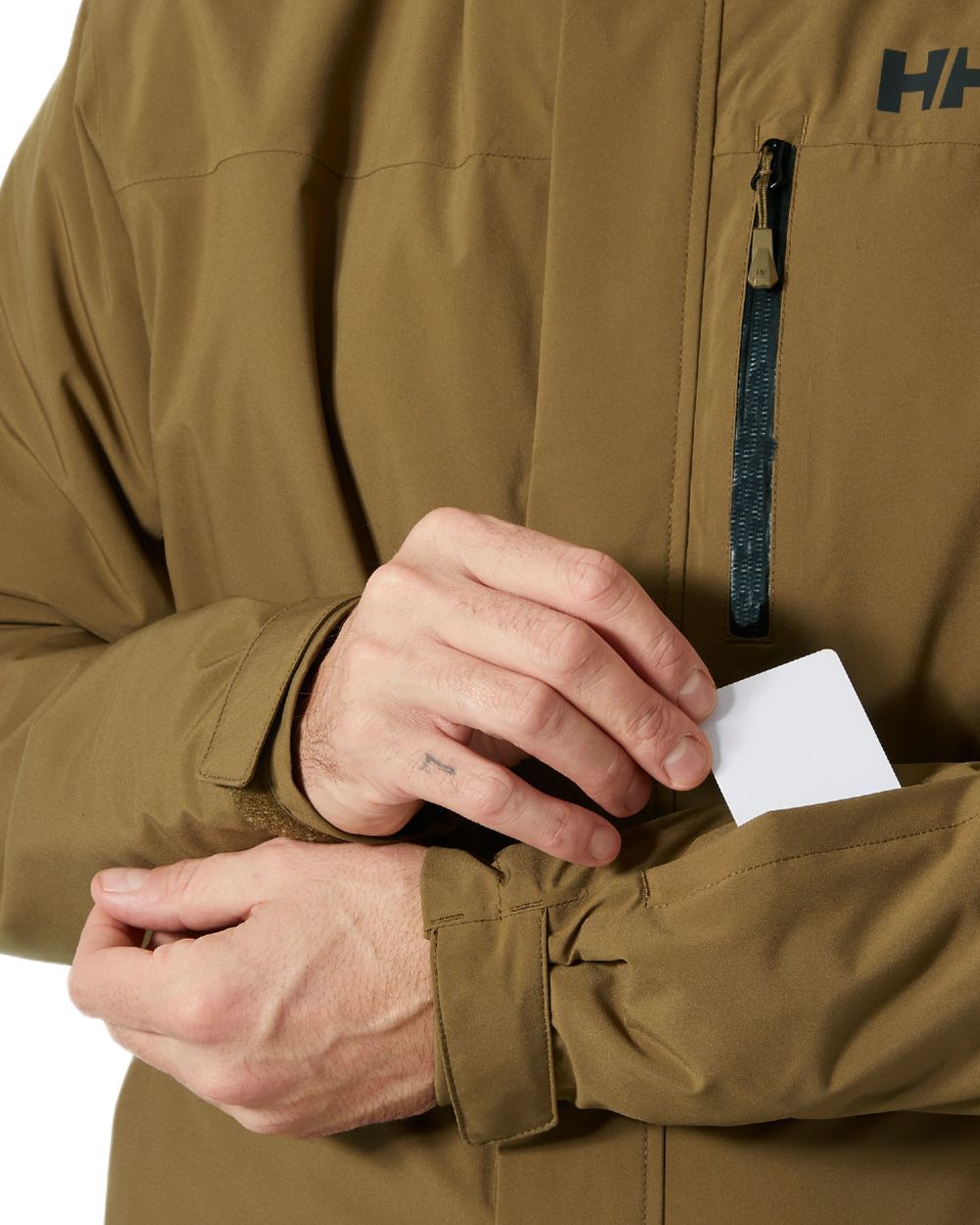 Sepia Coloured Helly Hansen Mens Crewser Jacket on white background 