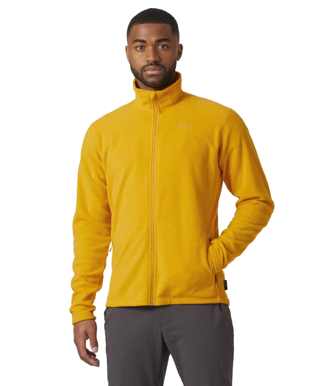 Cloudberry coloured Helly Hansen Mens Daybreaker Fleece Jacket on white background 