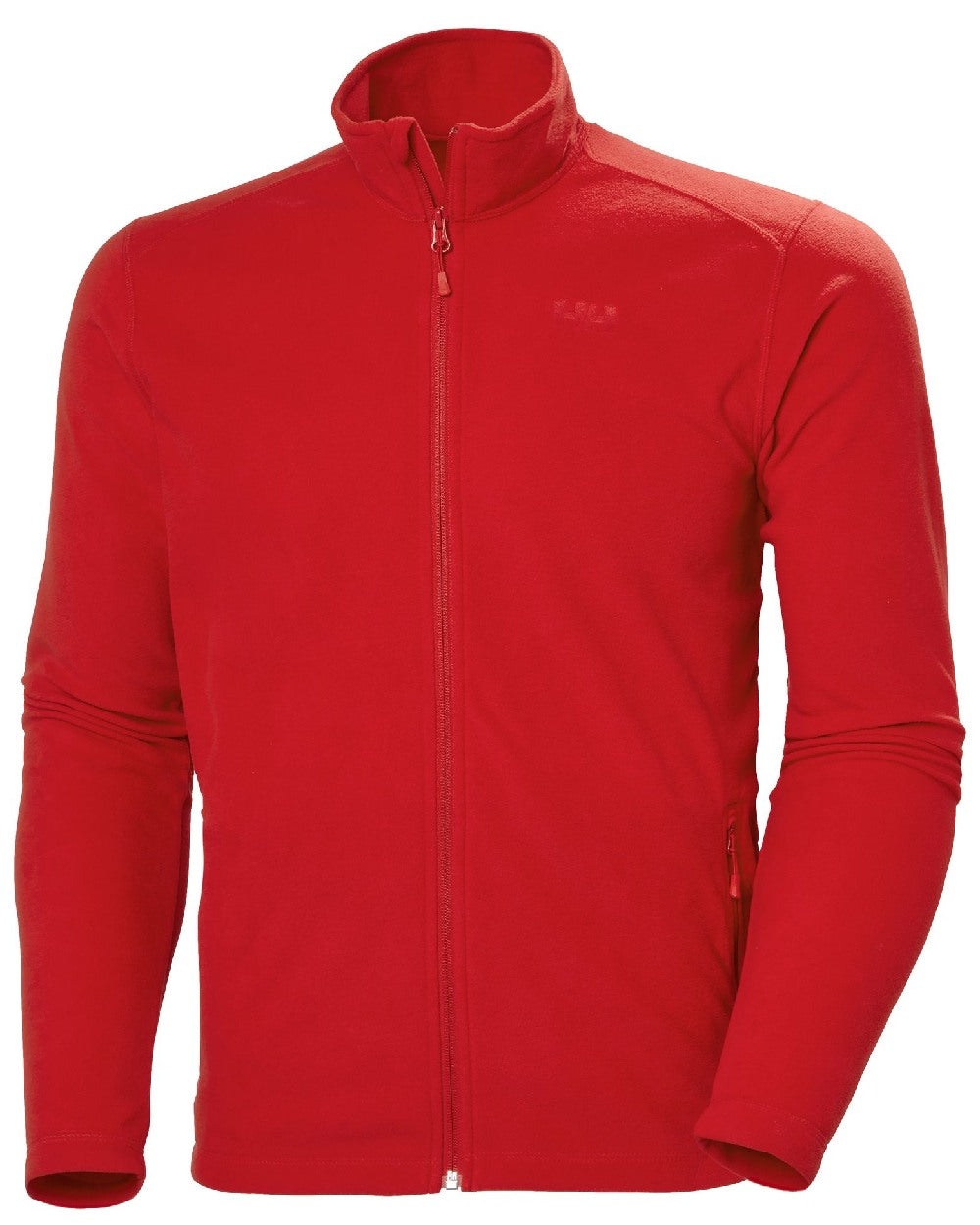 Red coloured Helly Hansen Mens Daybreaker Fleece Jacket on white background 