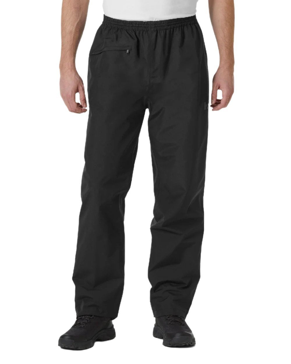 Black Coloured Helly Hansen Mens Dubliner Waterproof Pants on white background 