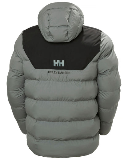 Grey Cactus Coloured Helly Hansen Mens Explorer Puffy Jacket on white background 