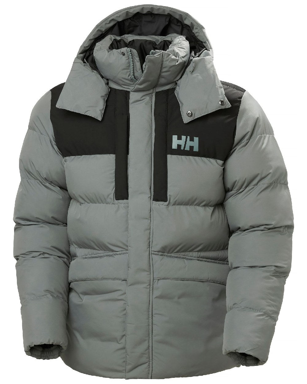 Grey Cactus Coloured Helly Hansen Mens Explorer Puffy Jacket on white background 