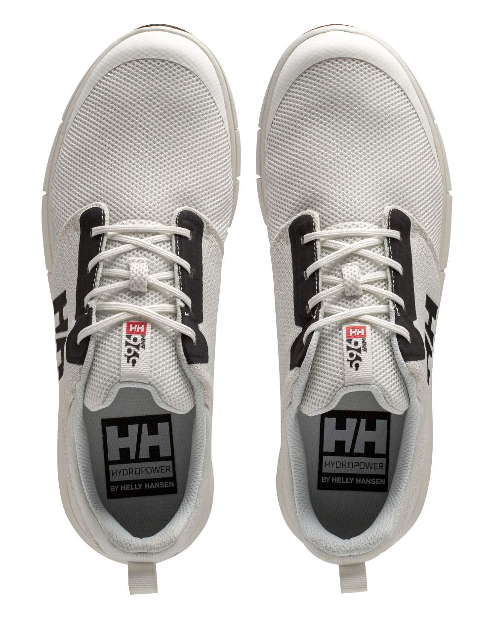 Off White Black Coloured Helly Hansen Mens Feathering Shoes on white background 