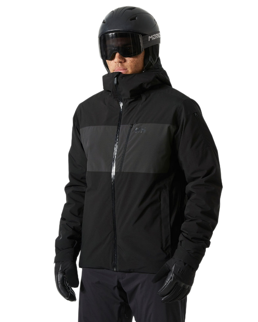 Black Coloured Helly Hansen Mens Gravity Jacket on white background 