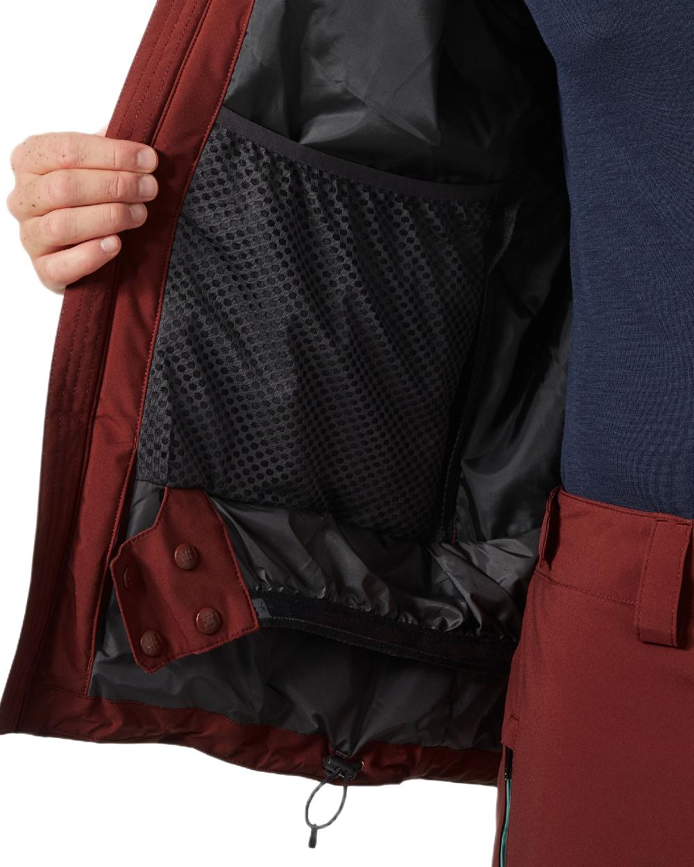 Mars Red Coloured Helly Hansen Mens Gravity Jacket on white background 