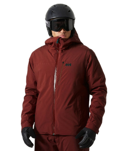 Mars Red Coloured Helly Hansen Mens Gravity Jacket on white background 