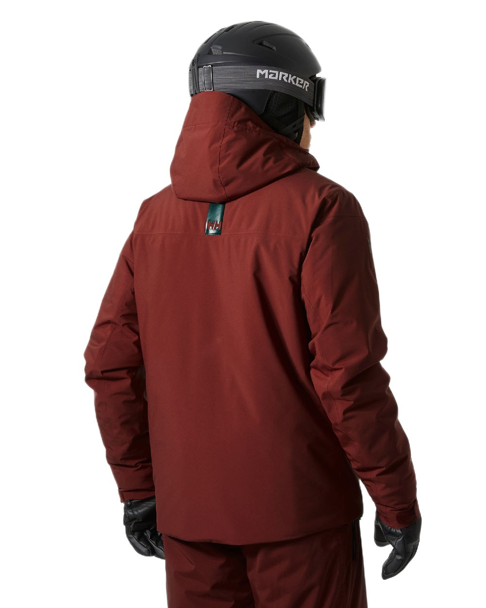 Mars Red Coloured Helly Hansen Mens Gravity Jacket on white background 