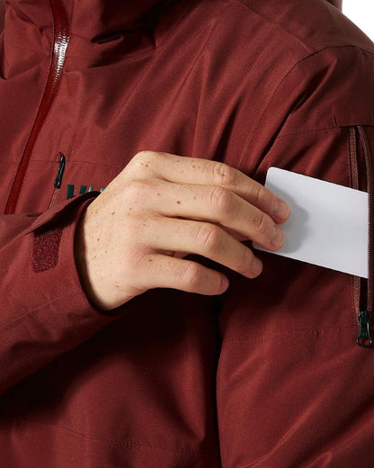 Mars Red Coloured Helly Hansen Mens Gravity Jacket on white background 