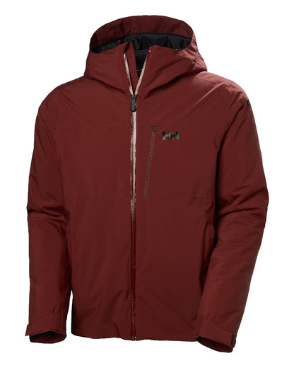 Mars Red Coloured Helly Hansen Mens Gravity Jacket on white background 