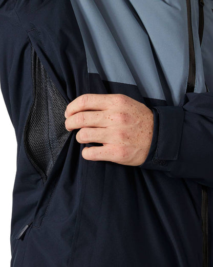 Navy Coloured Helly Hansen Mens Gravity Jacket on white background 