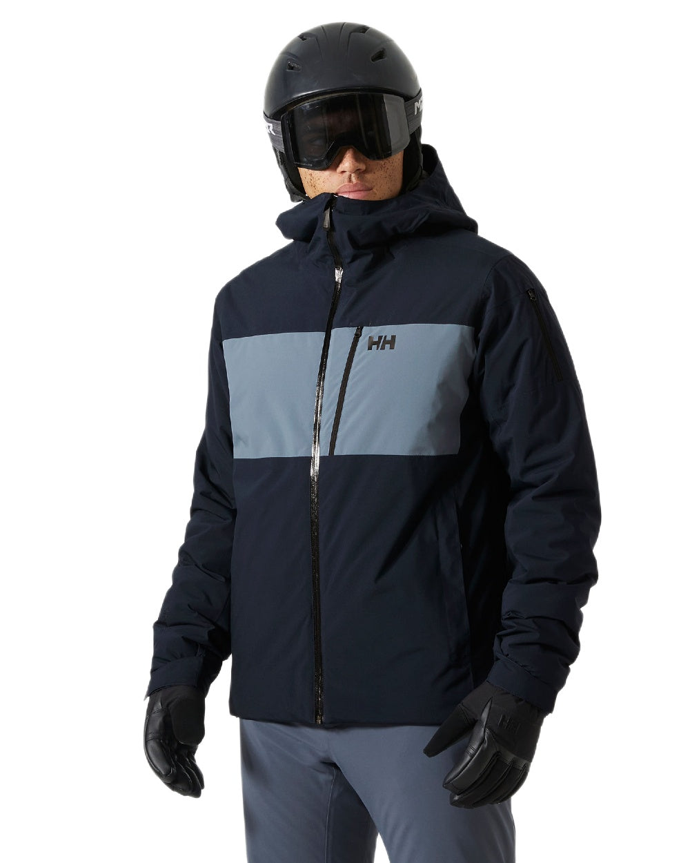 Navy Coloured Helly Hansen Mens Gravity Jacket on white background 