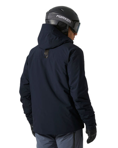 Navy Coloured Helly Hansen Mens Gravity Jacket on white background 