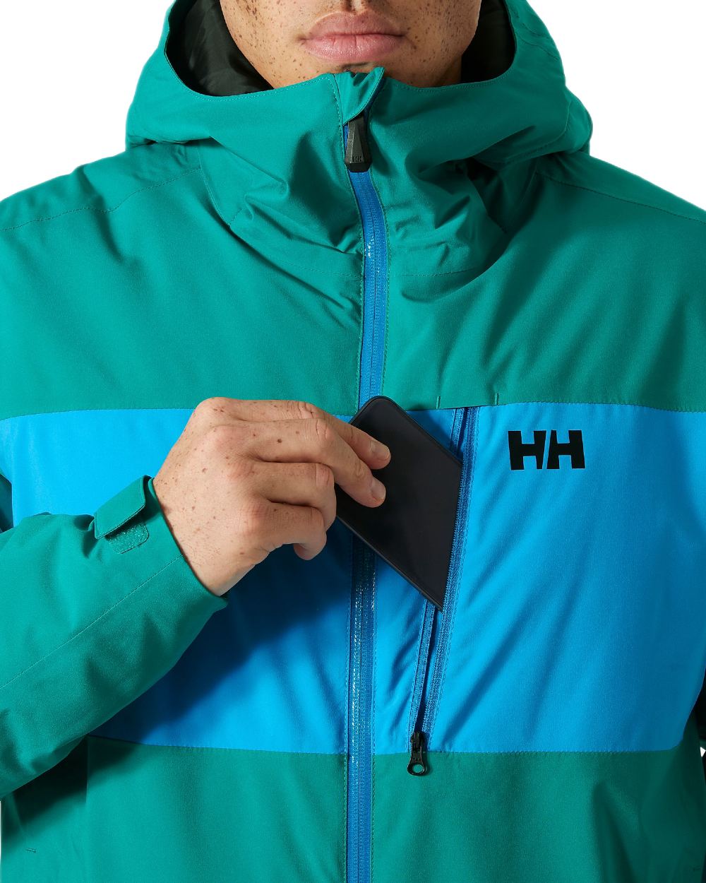 Signal Green Coloured Helly Hansen Mens Gravity Jacket on white background 