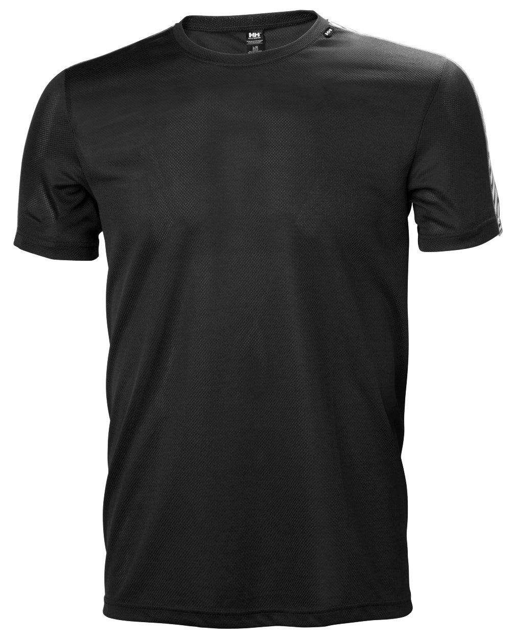 Black coloured Helly Hansen Mens HH LIFA T-Shirt on white background 
