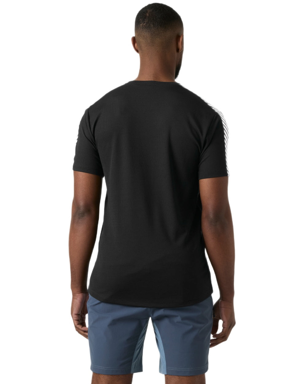 Black coloured Helly Hansen Mens HH LIFA T-Shirt on white background 