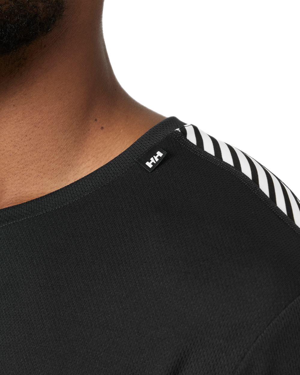 Black coloured Helly Hansen Mens HH LIFA T-Shirt on white background 
