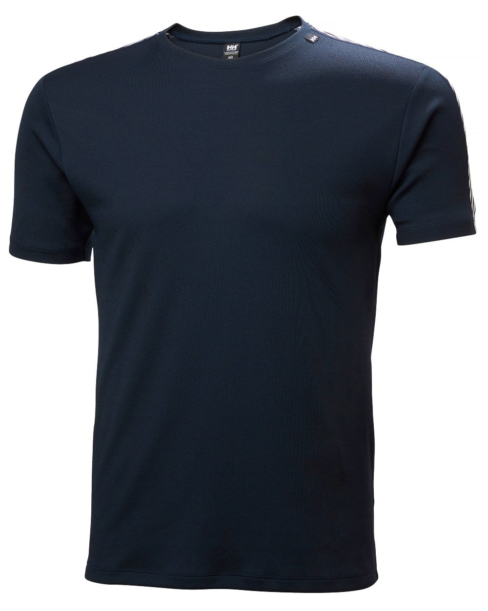 Navy coloured Helly Hansen Mens HH LIFA T-Shirt on white background 