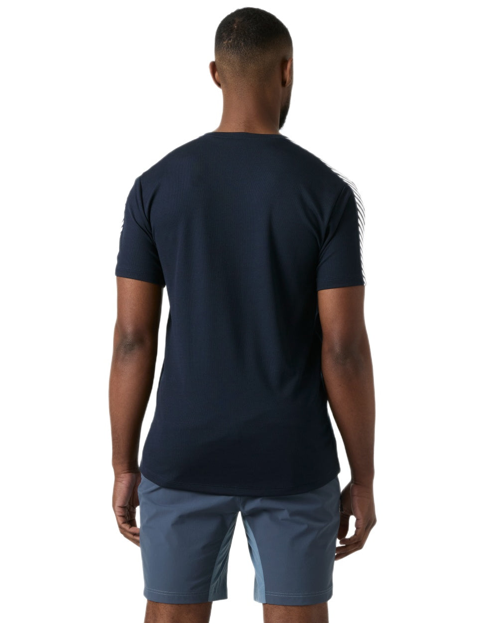 Navy coloured Helly Hansen Mens HH LIFA T-Shirt on white background 