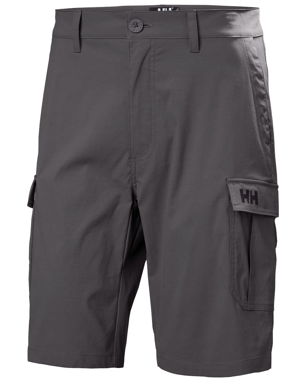 Ebony coloured Helly Hansen Mens HH Quick-Dry Cargo Shorts 11 on white background 