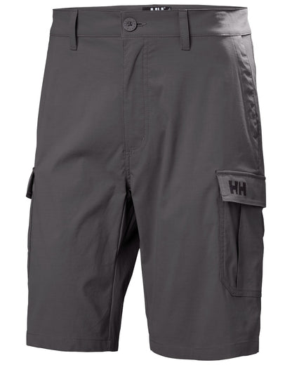 Ebony coloured Helly Hansen Mens HH Quick-Dry Cargo Shorts 11 on white background 