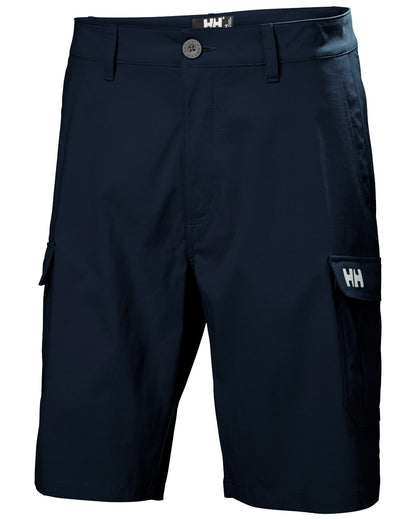 Navy coloured Helly Hansen Mens HH Quick-Dry Cargo Shorts 11 on white background 