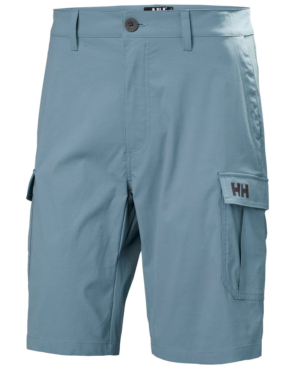 Washed Navy coloured Helly Hansen Mens Quick-Dry Cargo Shorts 11"on white background 